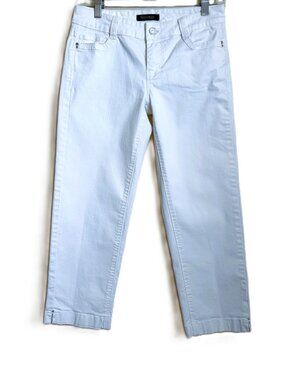 White House Black Market (WHBM) Straight Leg Capri – White Denim – Size 2